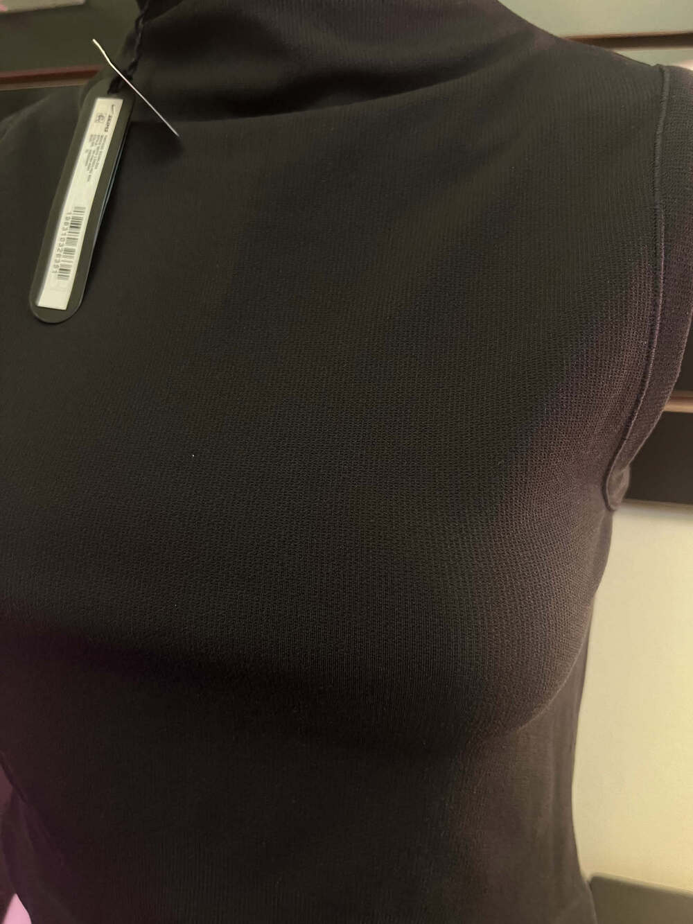 🖤 NWT SKIMS x Nike Vintage Seamless Mock Neck Longline Bra Obsidian XL ✨
